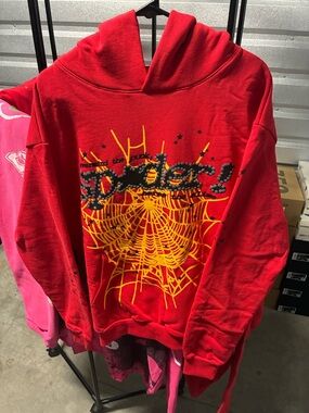 Sp5der hoodie red
